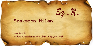 Szakszon Milán névjegykártya